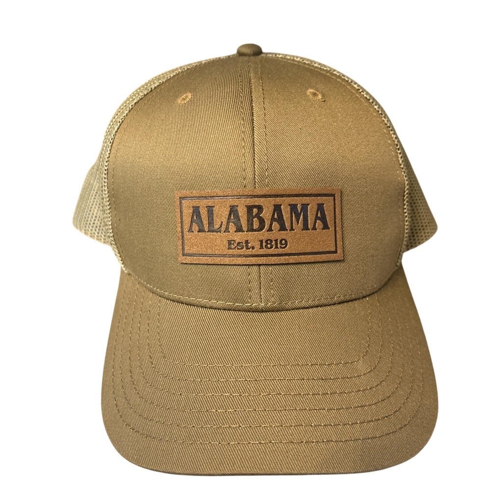 Otto‎ Alabama Est 1819 Tan Mesh Snapback Trucker Hat Cap 112-1 Patch